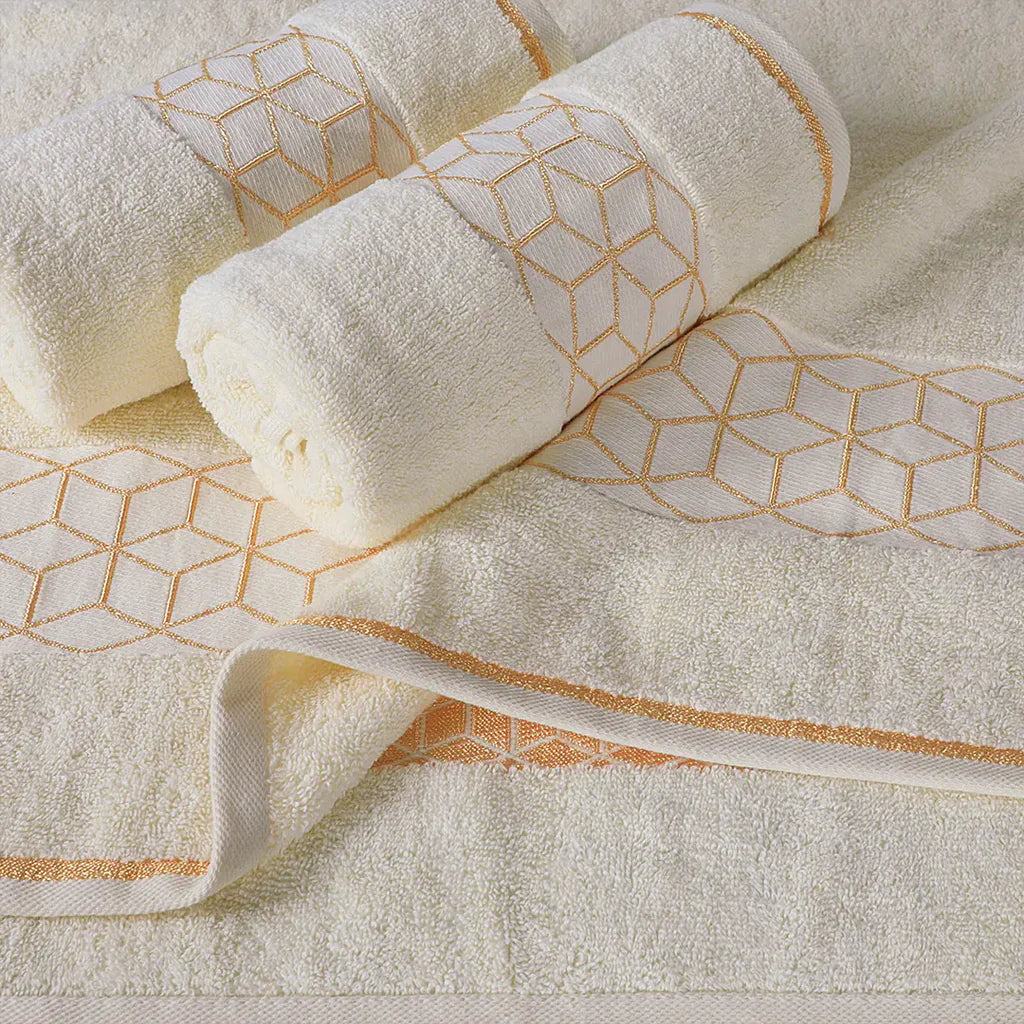 Premium Diamond Cotton Towel-Cream