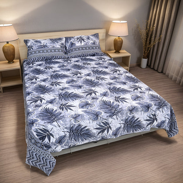 Bed Sheet Fantasy King Bed-Gray Floral