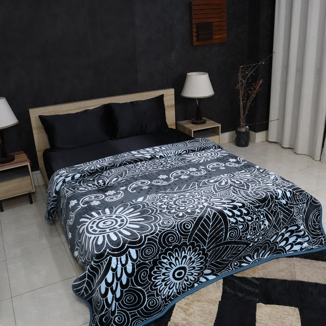 Purist Korea Blanket Double Bed-Ink Noir