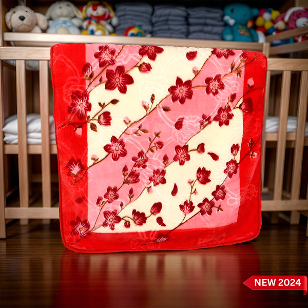 Baby Blanket Royal Embossed Cherry Blossom