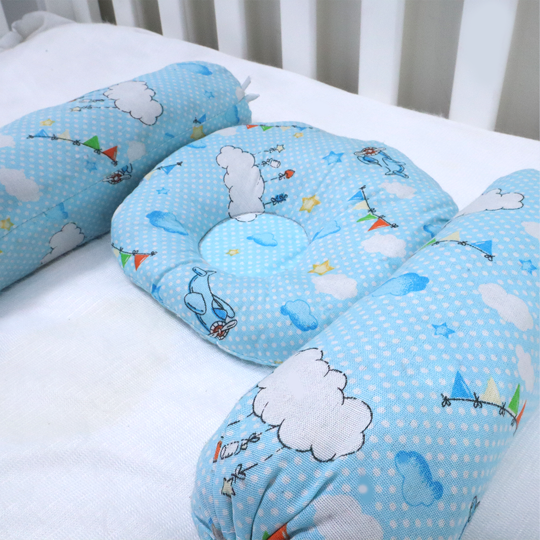 Baby Pillow Set 3 Pcs-Blue