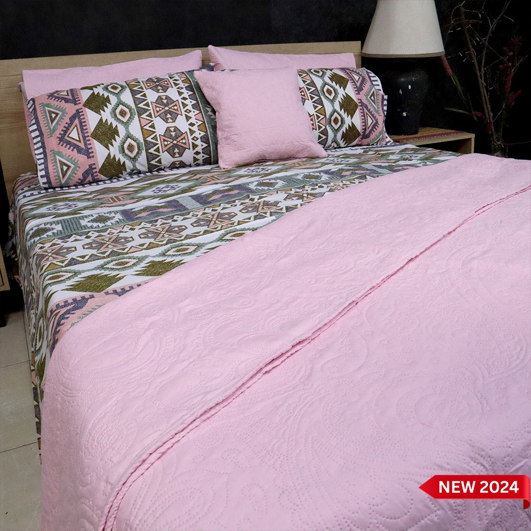 Luxe 7 pcs Bed Set-Pink