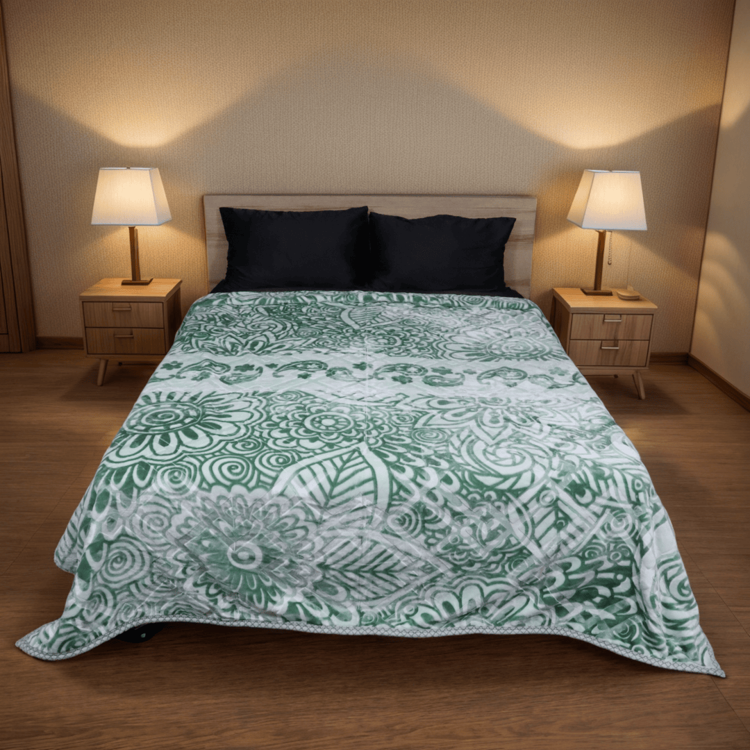 Moonlight Cloudy Bed Blanket-Lime