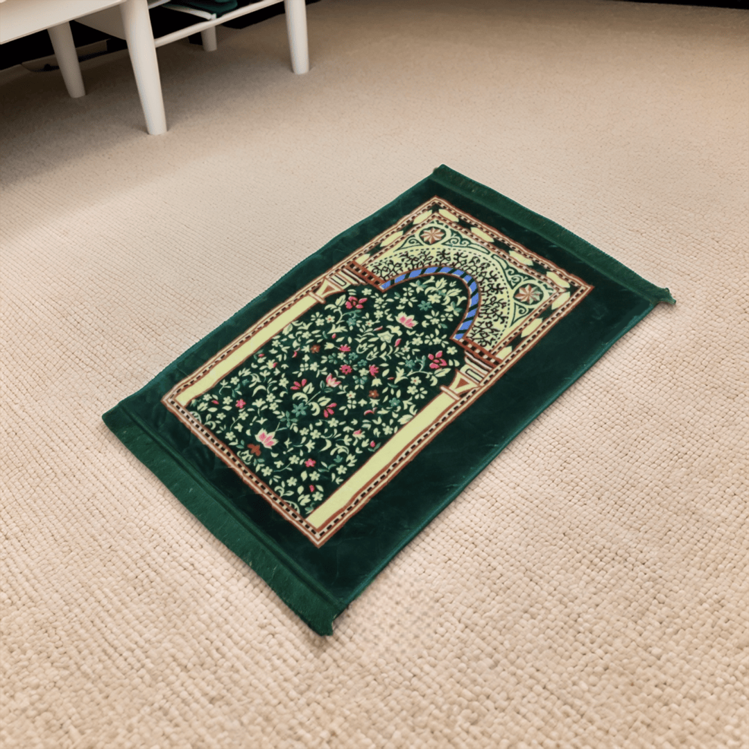 Mughal Janamaz Printed Prayer Mat-Palm