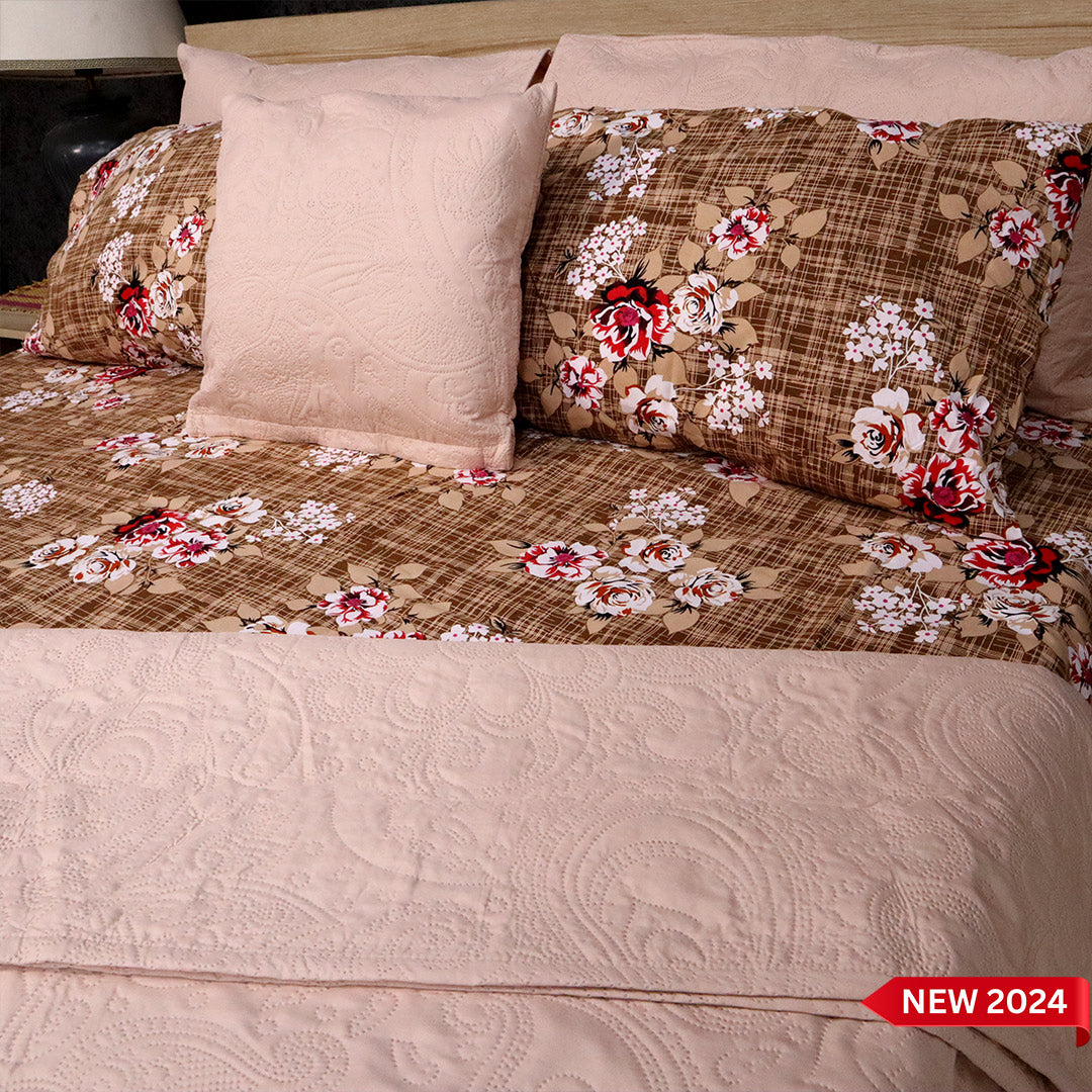 Luxe 7 pcs Bed Set-Peach