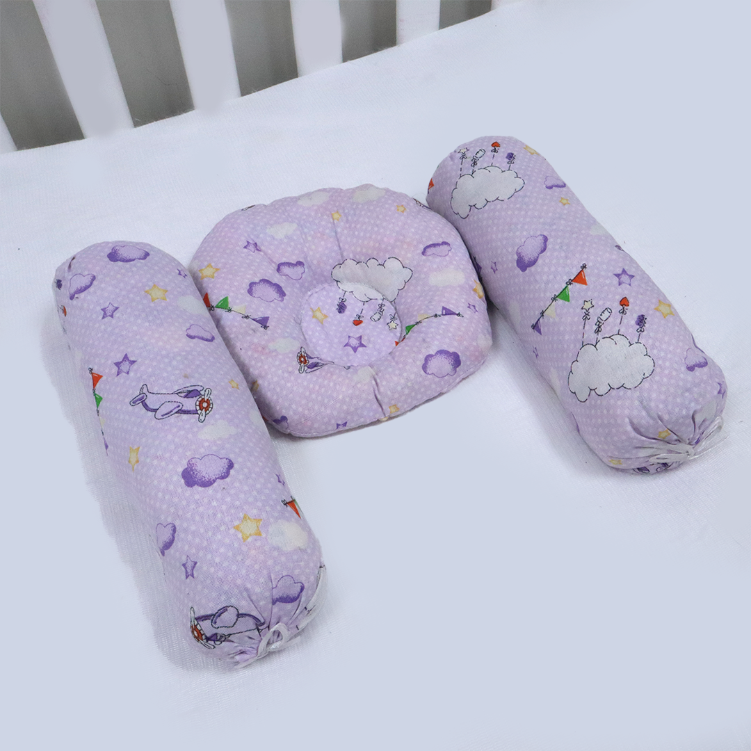 Baby Pillow Set 3 Pcs-Purple