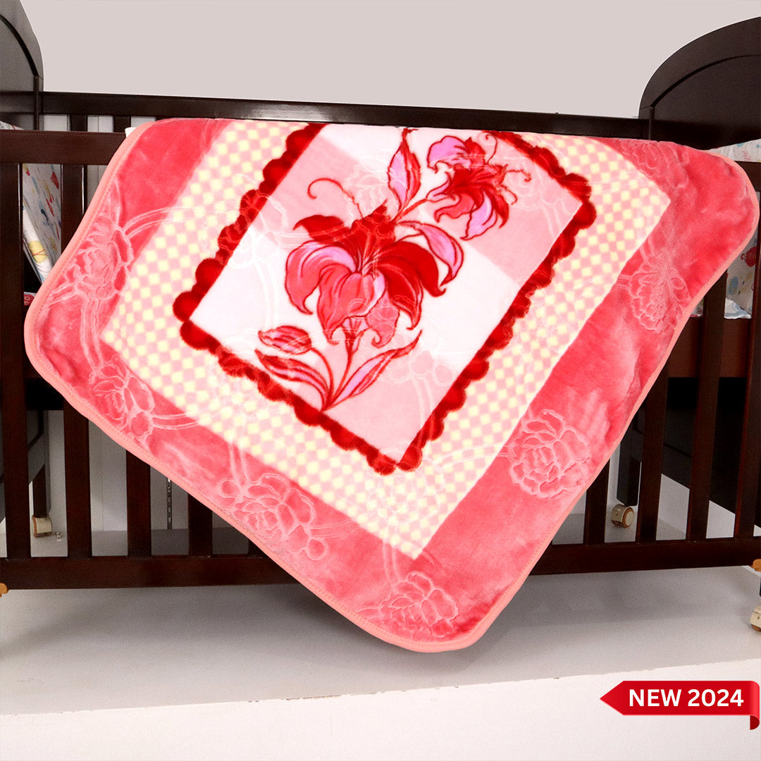 Baby Blanket Royal Embossed Petal Pink