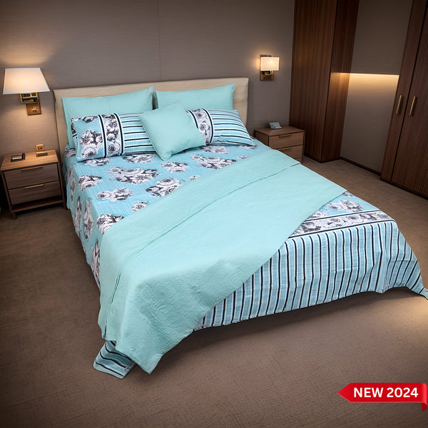 Luxe 7 pcs Bed Set-Sea Green