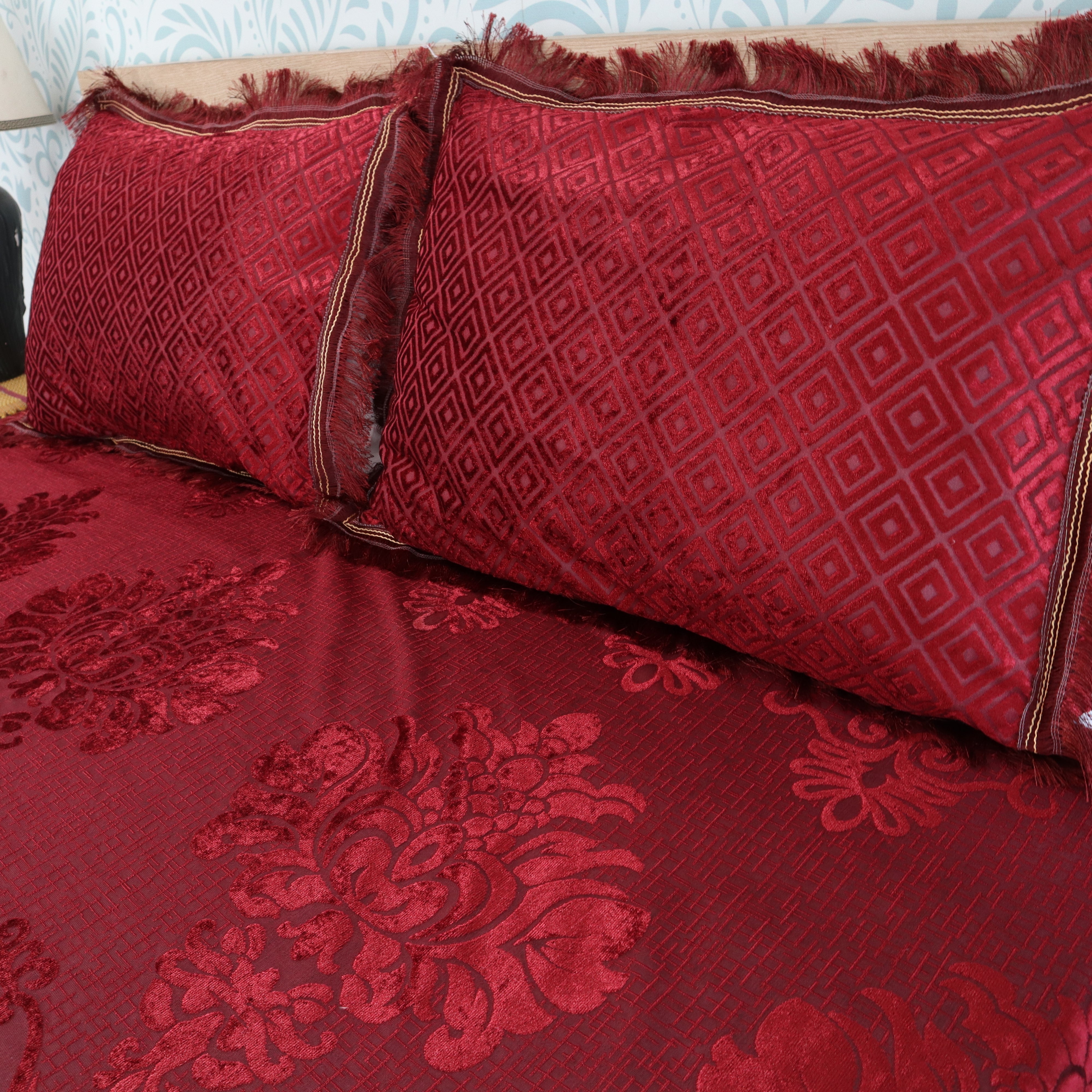 Regal Decor Bedding Sets-Maroon-Plushmink