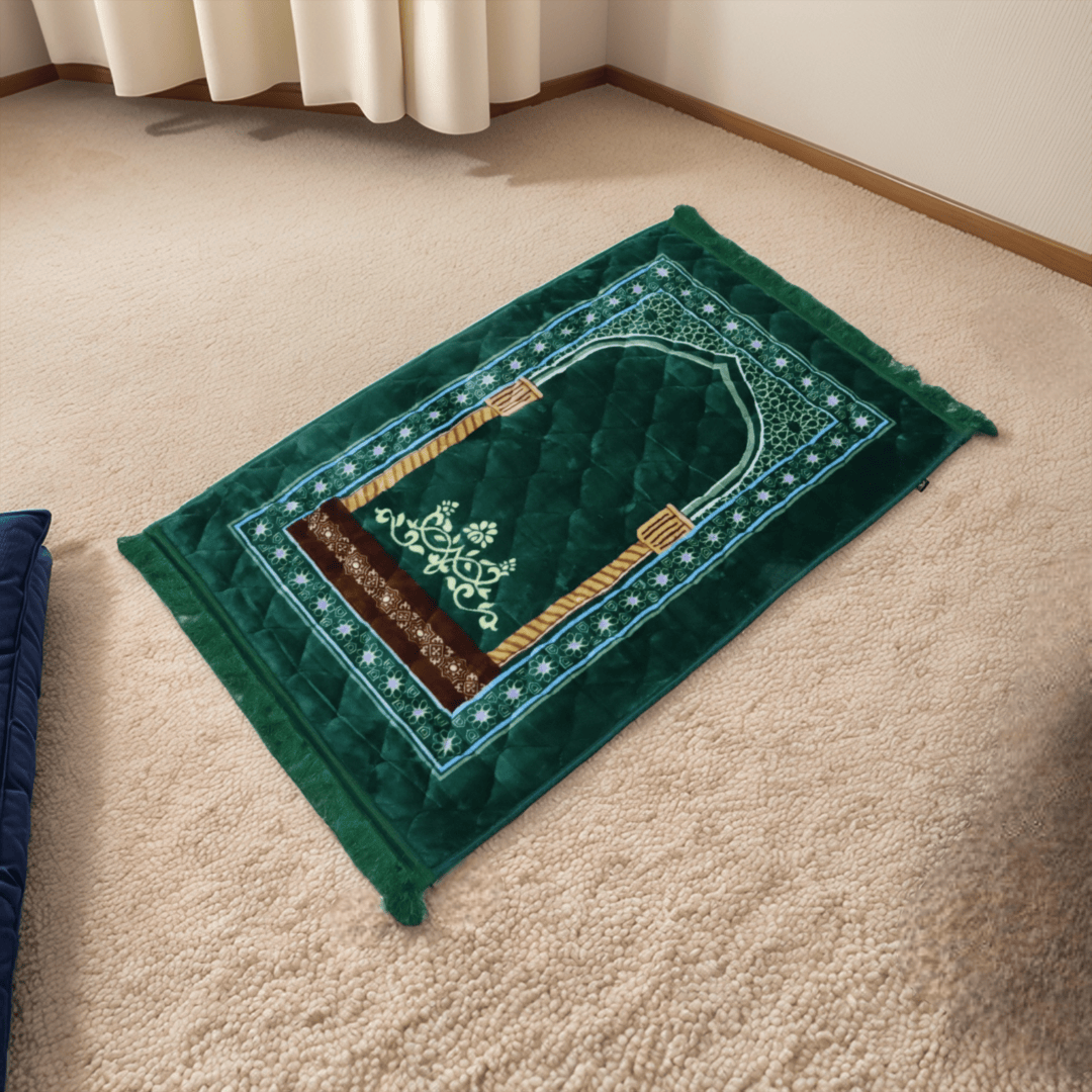 Mughal Janamaz Printed Prayer Mat-Pear