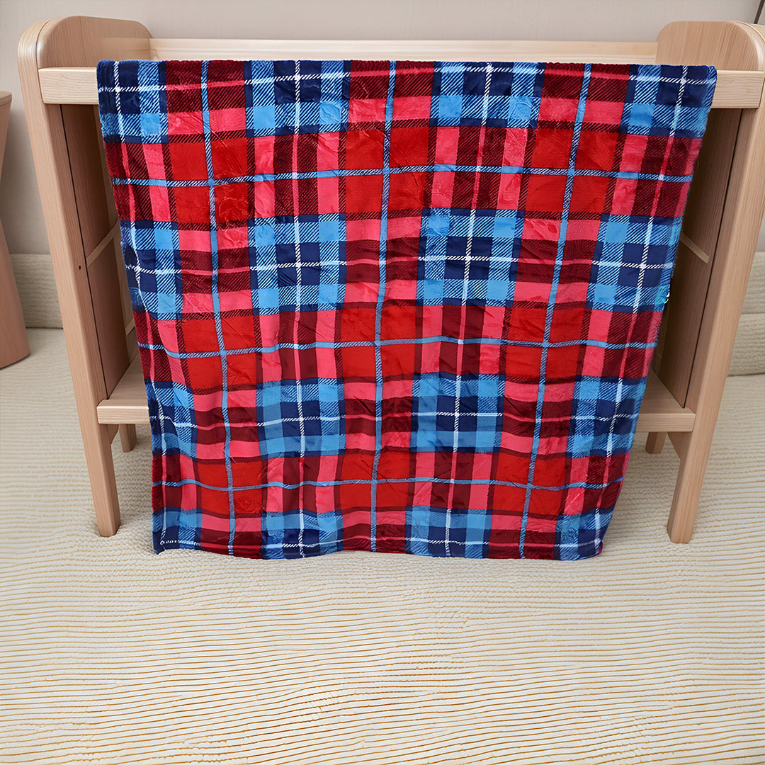 Mini Me Kids Flannel Blankets Chequered