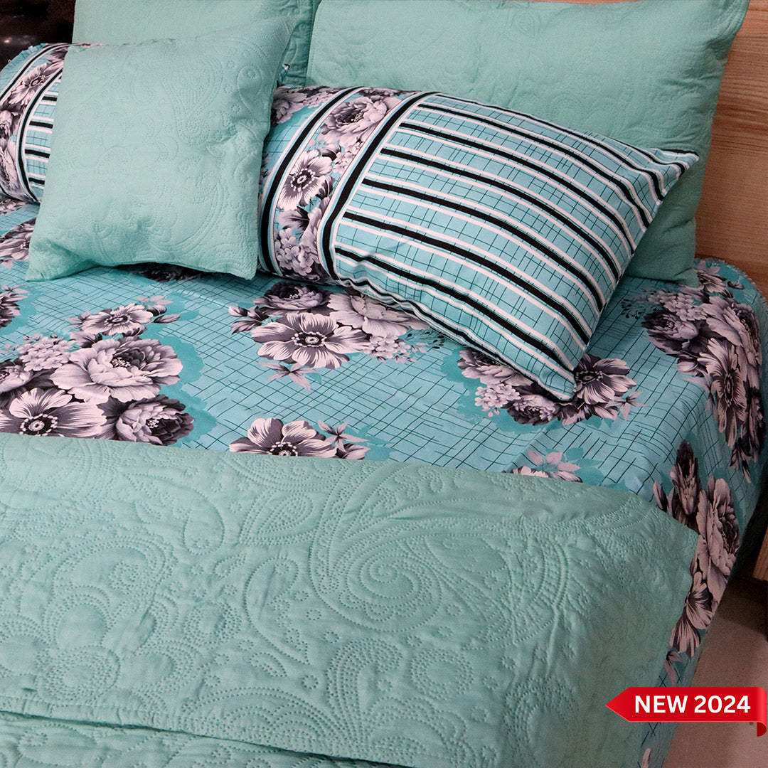 Luxe 7 pcs Bed Set-Sea Green