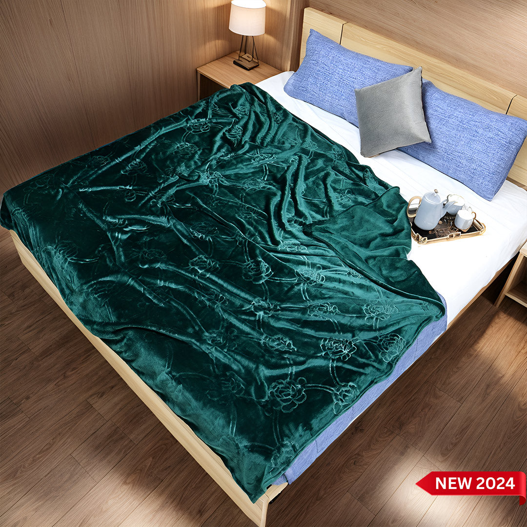 Mansion AC Blanket Flannel Double Bed-Green