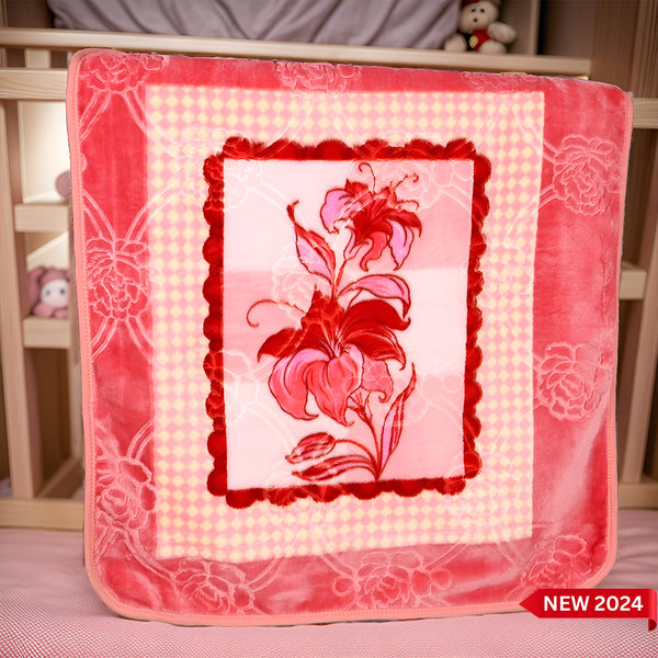 Baby Blanket Royal Embossed Petal Pink