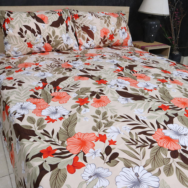 Bed Sheet Fantasy King Bed-Cream Blossom