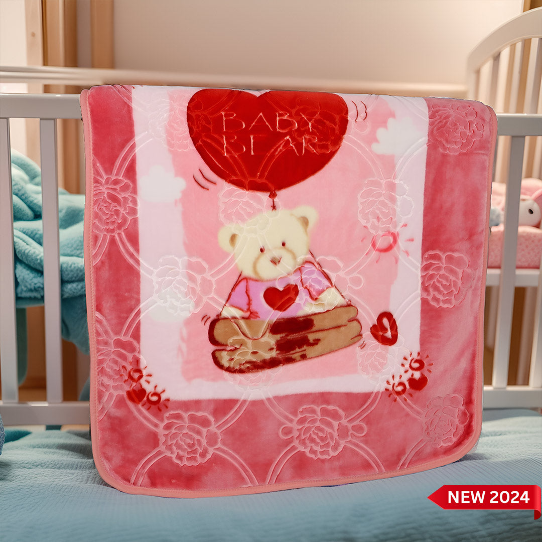 Baby Blanket Royal Embossed Cuddle Bear