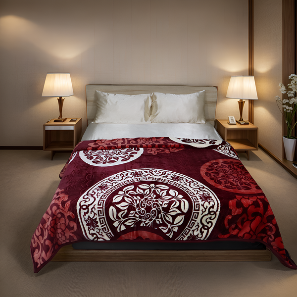 Purist Korea Blanket Double Bed-Cherry