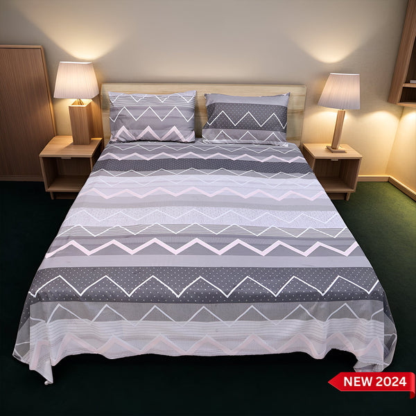 Bed Sheet Fantasy King Bed-Zigzag Dream