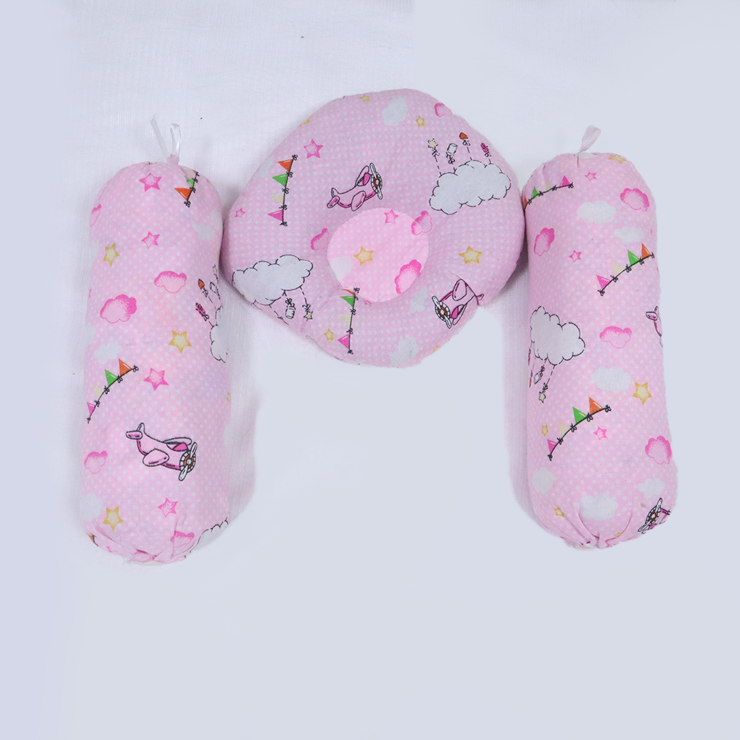 Baby Pillow Set 3 Pcs-Pink