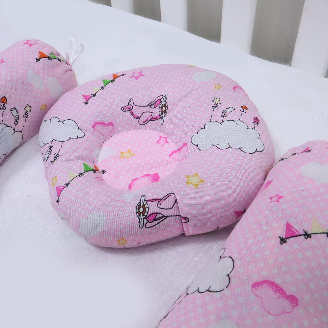 Baby Pillow Set 3 Pcs-Pink