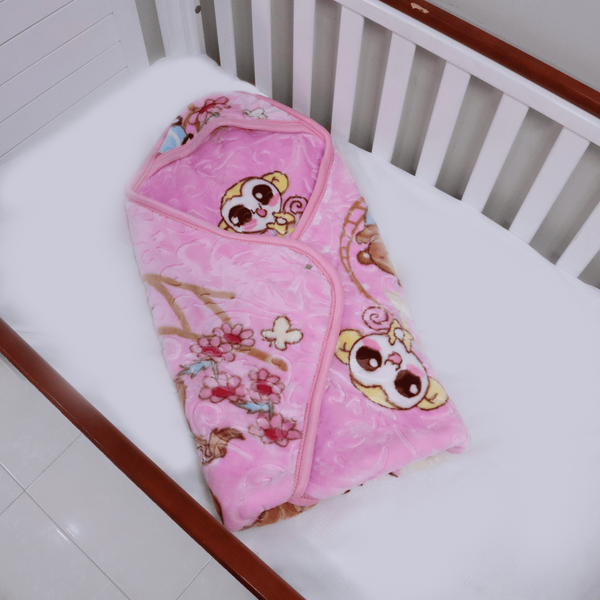 Baby Blanket Hooded - Tiny Tots Hood - Pink Color