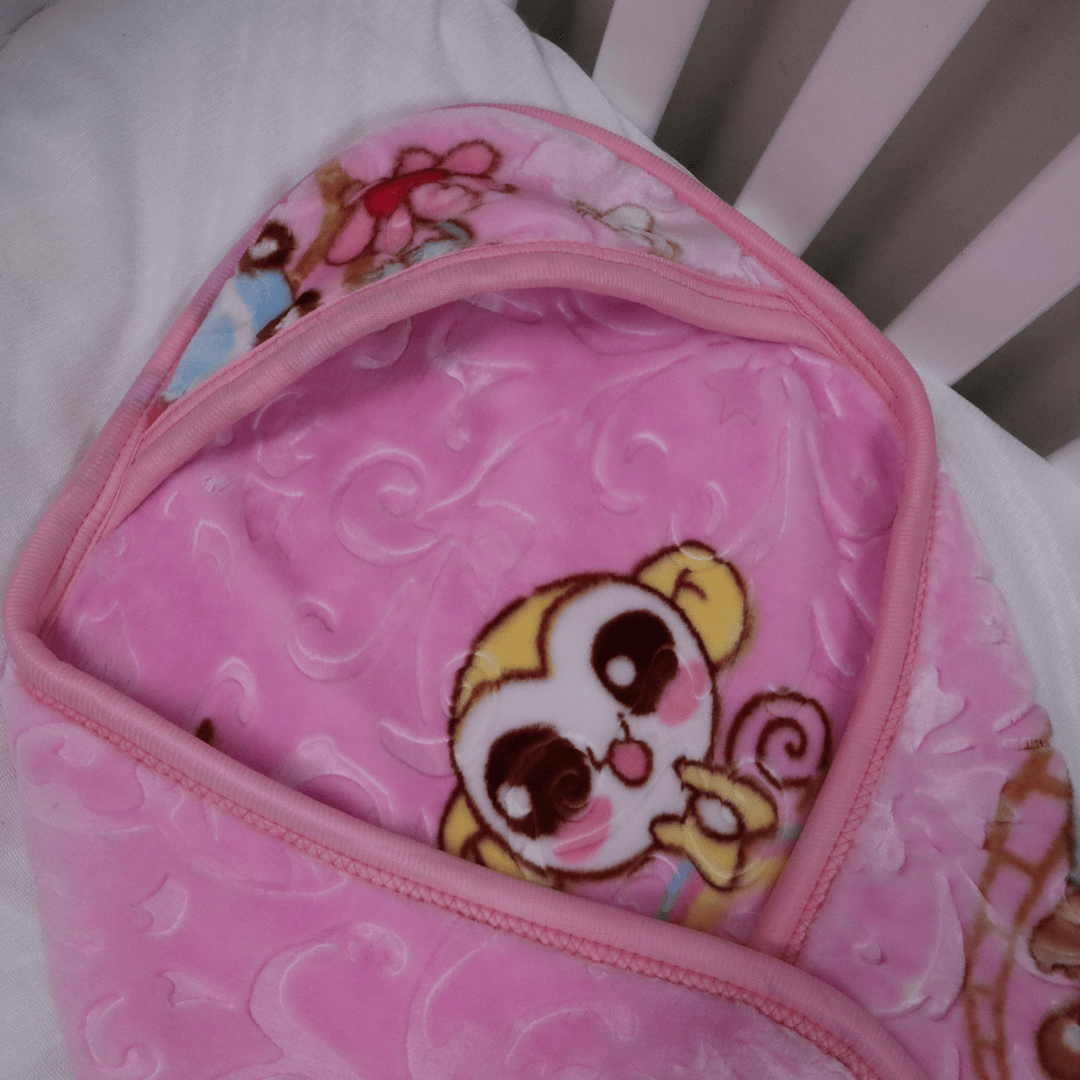 Baby Blanket Hooded - Tiny Tots Hood - Pink Color