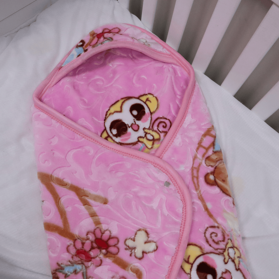 Baby Blanket Hooded - Tiny Tots Hood - Pink Color