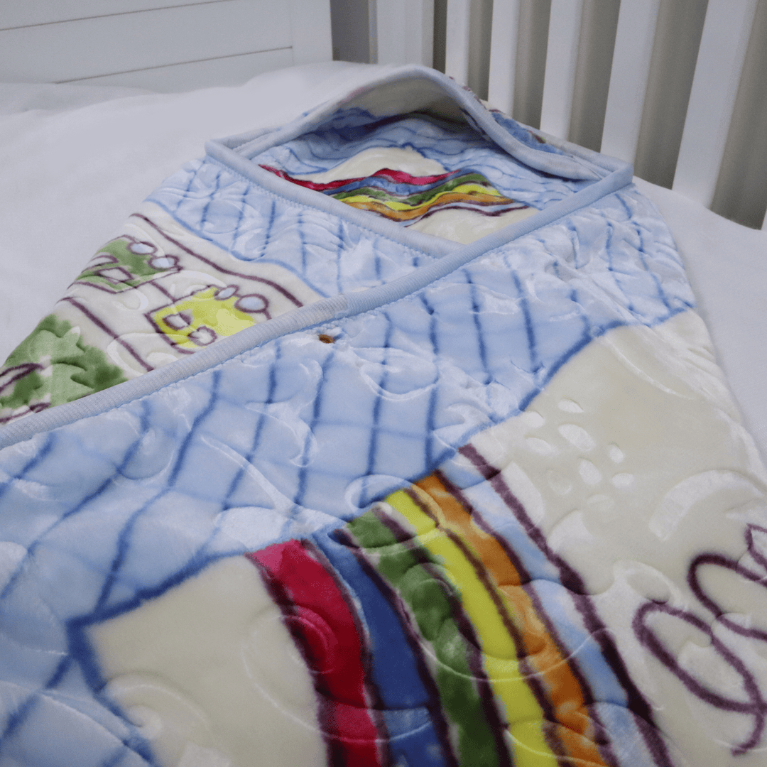 Hooded Baby Blanket- Tiny Tots Hood - Sea Breeze