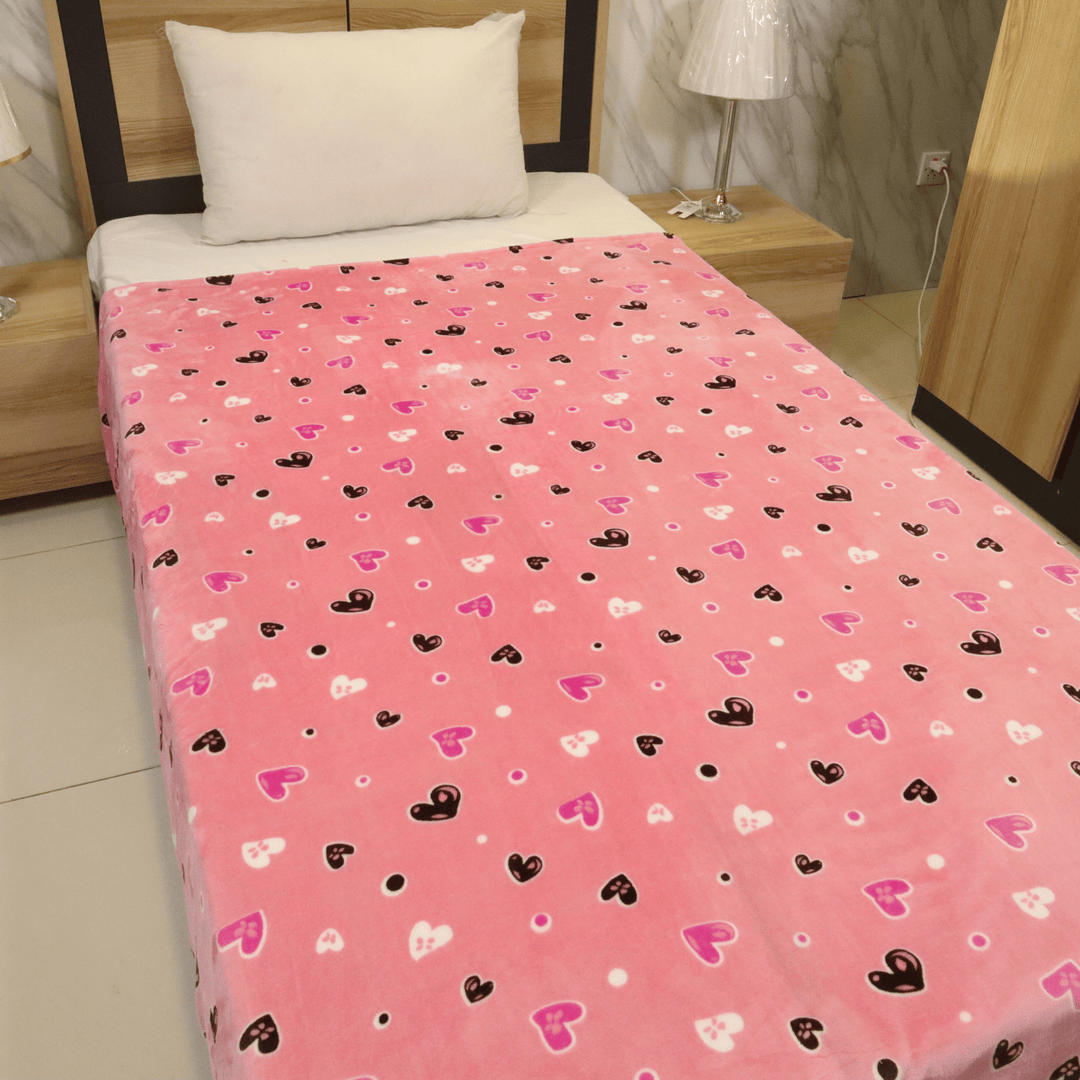 Supremo Single Flannel Blanket-Powder Pink