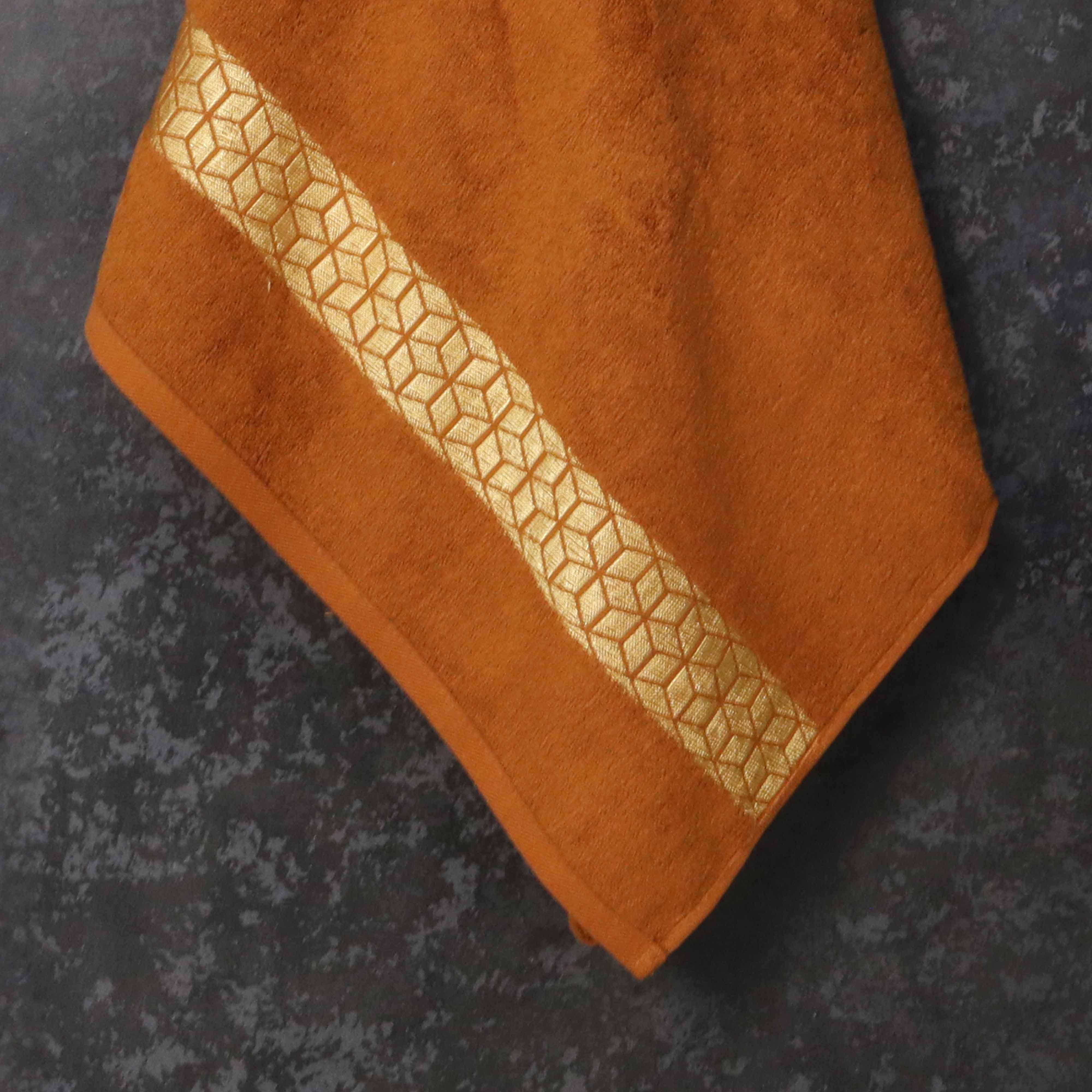 Premium Diamond Cotton Towel- Rust