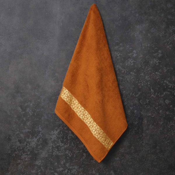 Premium Diamond Cotton Towel- Rust