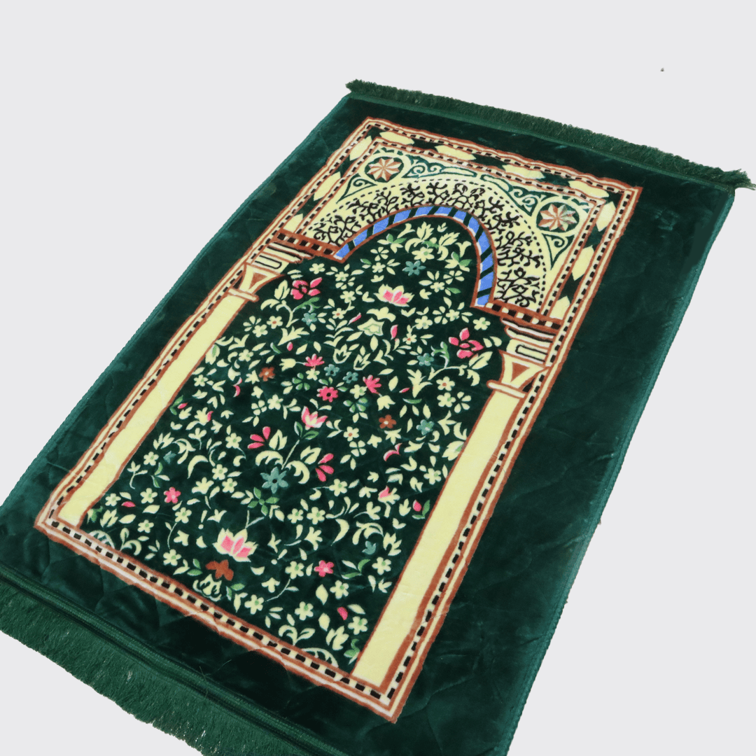 Mughal Janamaz Printed Prayer Mat-Palm