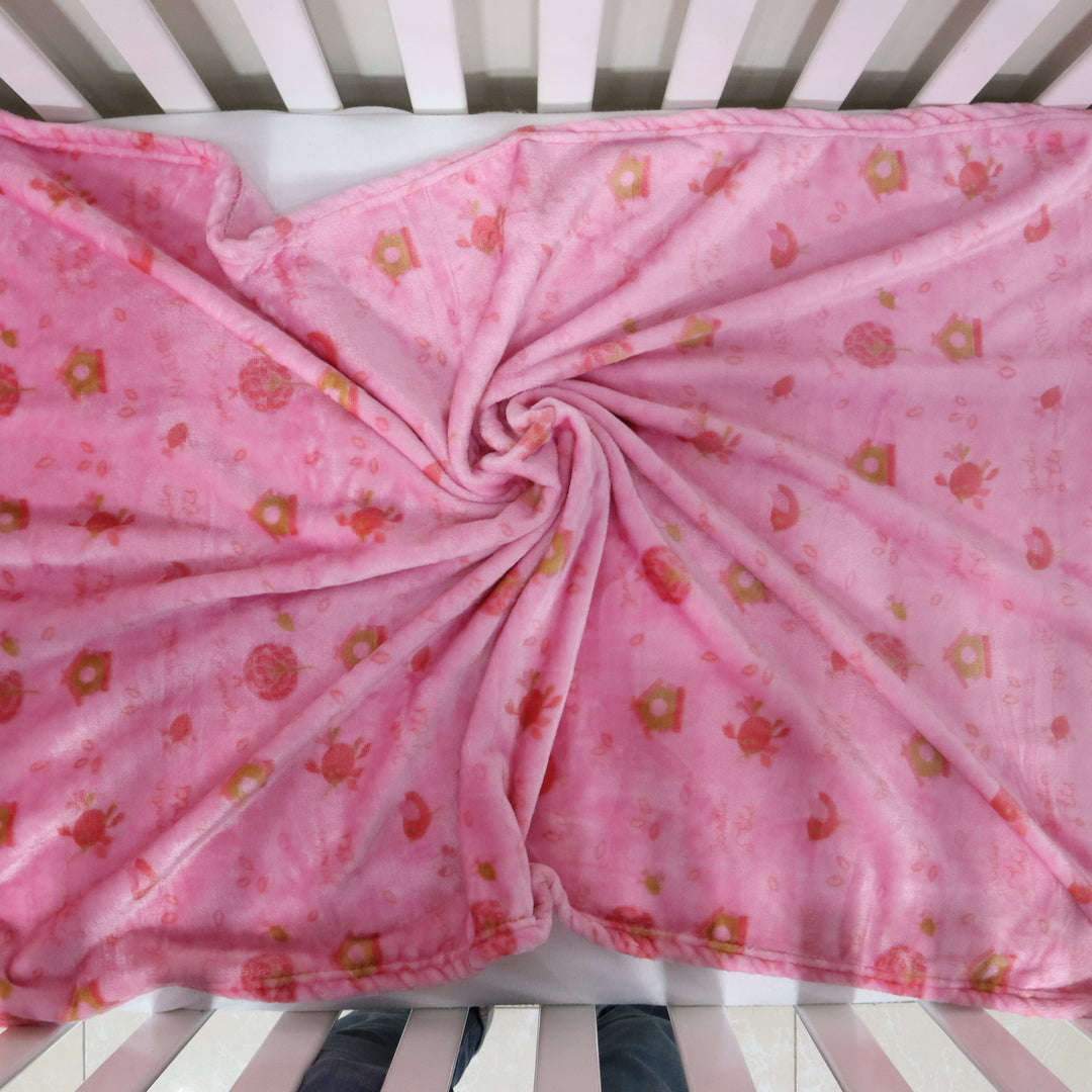 Mini Me Baby AC Flannel Blanket and Pillow Set Cotton Candy