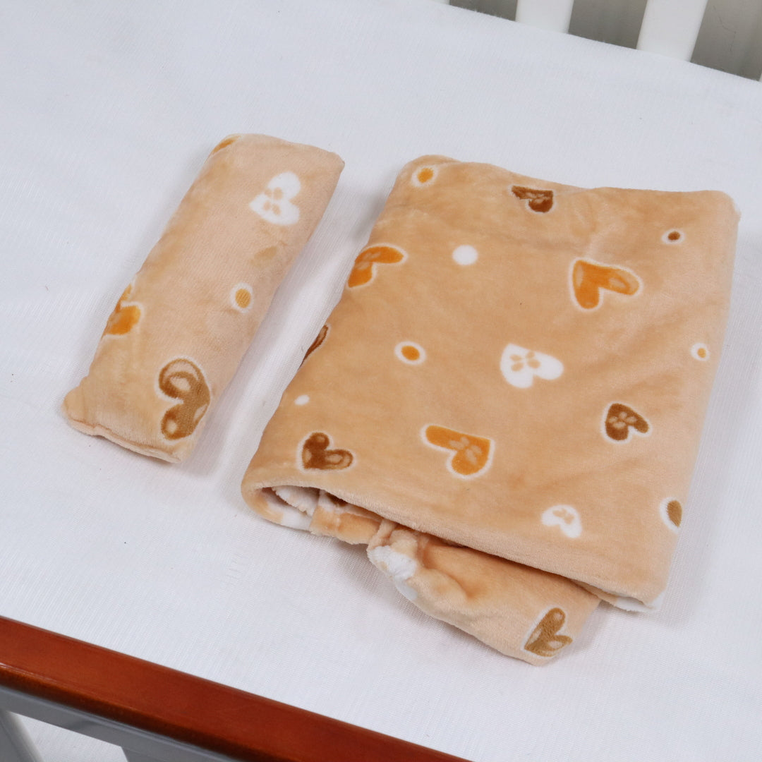 Mini Me Baby AC Flannel Blanket and Pillow Set Peachy Dream