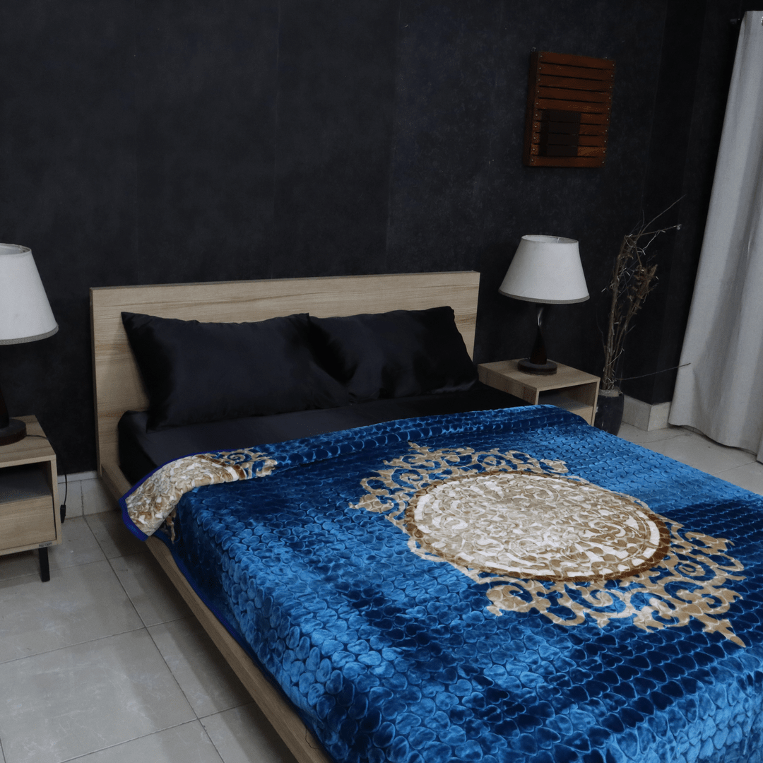 Double Bed Blanket Artistic- Sapphire