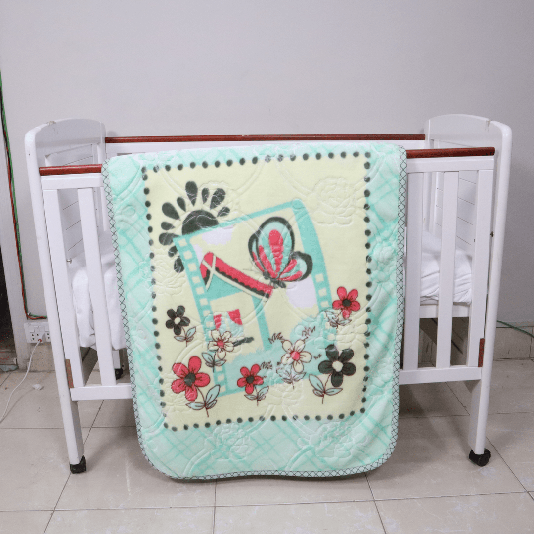 Tiny Tots Cot Baby Blanket-Mint Meadow