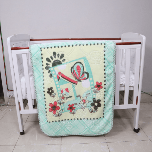 Tiny Tots Cot Baby Blanket-Mint Meadow