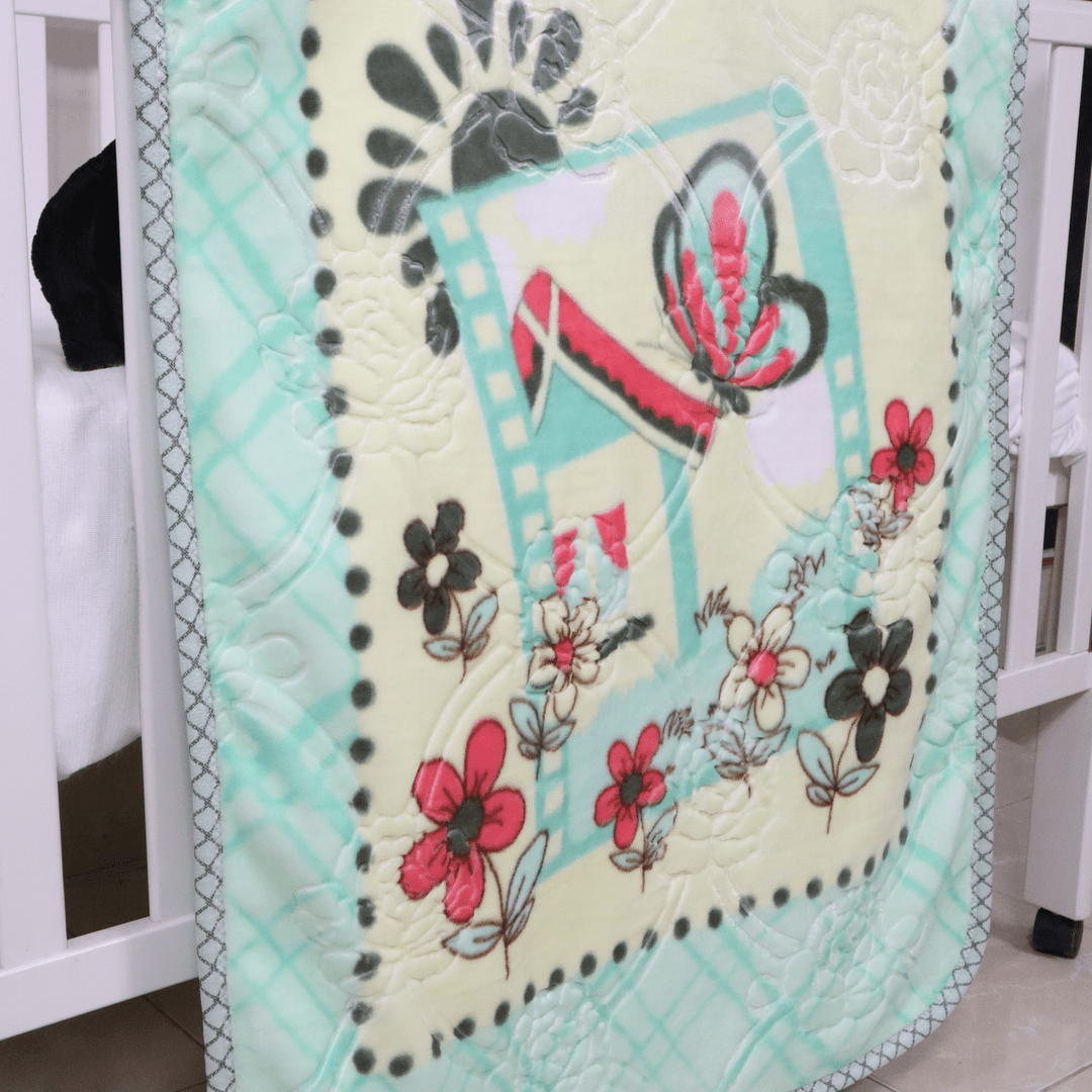 Tiny Tots Cot Baby Blanket-Mint Meadow