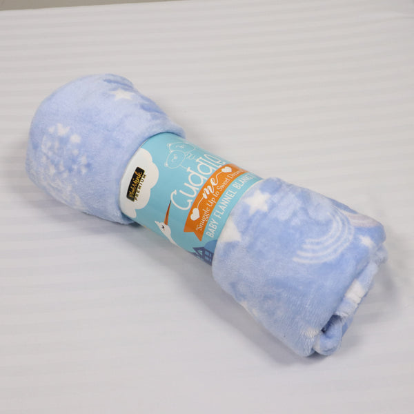 Cuddle Me Baby AC Flannel Blanket  Blue Sky Dreams