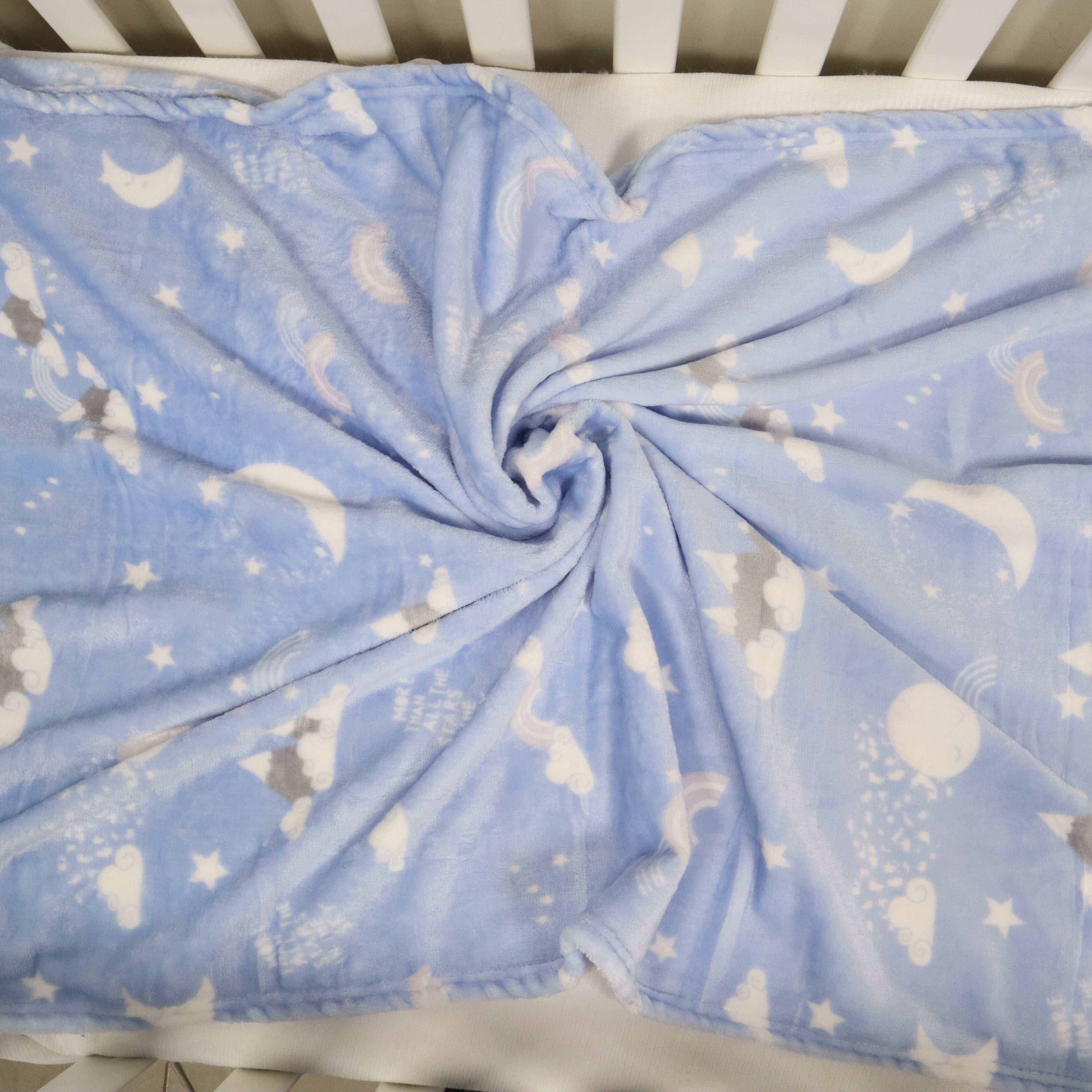 Cuddle Me Baby AC Flannel Blanket  Blue Sky Dreams