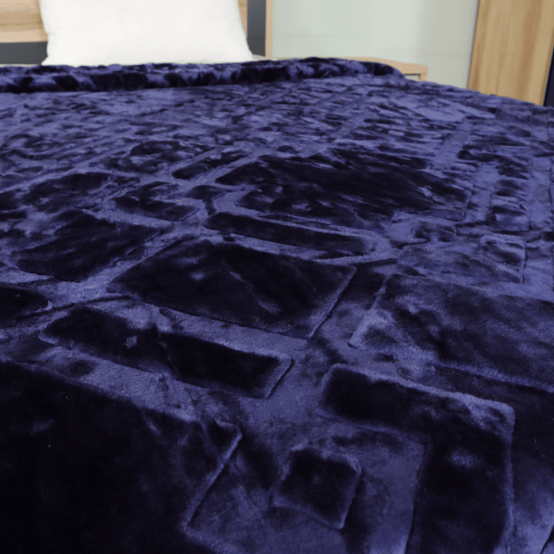 Super Sonic Cloudy Single Bed Blanket Navy