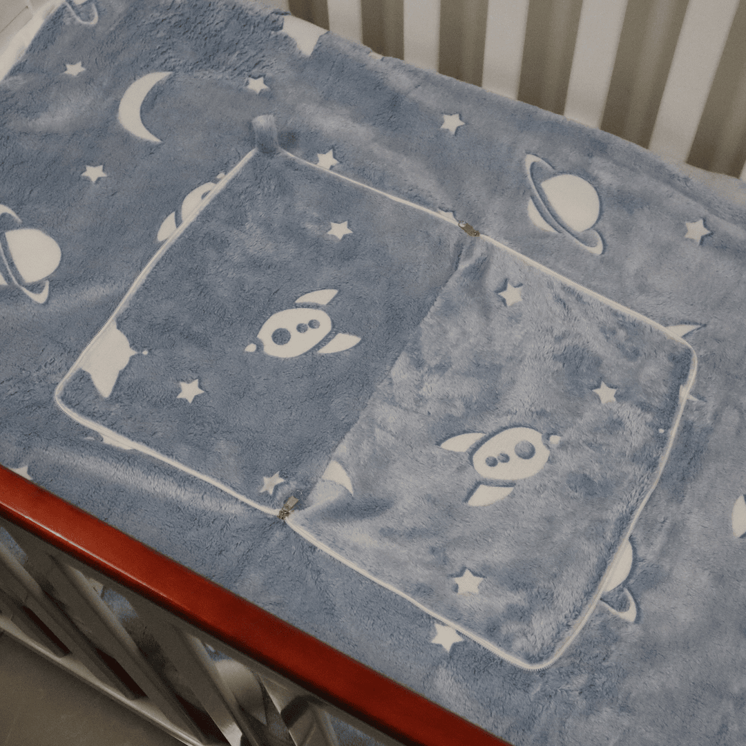 Travel Blanket and Pillow-Starlit Blue