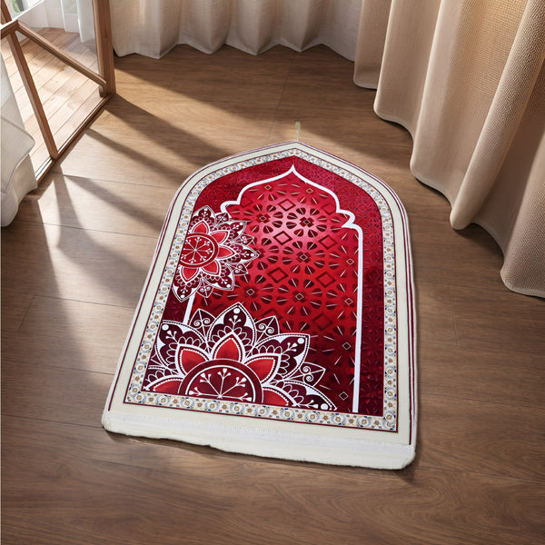 3D Janamaz Prayer Mat-Crimson