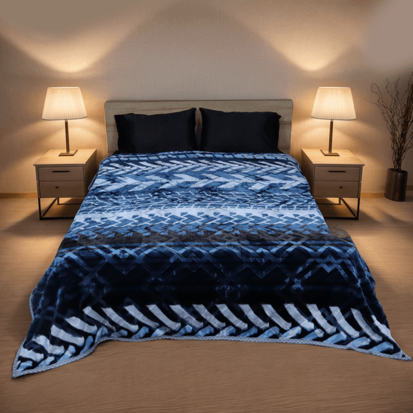 Moonlight Cloudy Bed Blanket-Deep Ocean Drift