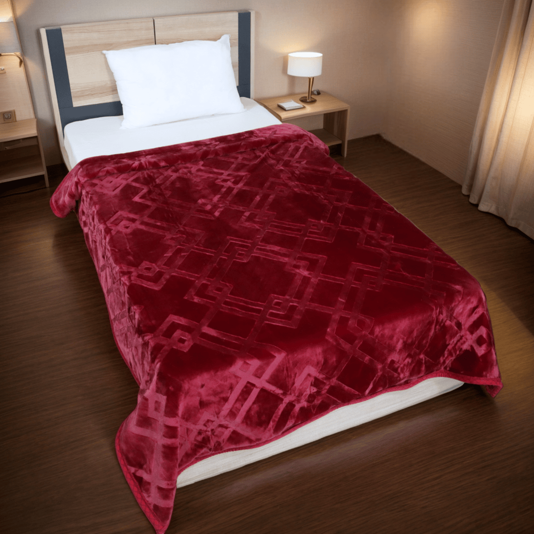 Super Sonic Cloudy Single Blanket Maroon