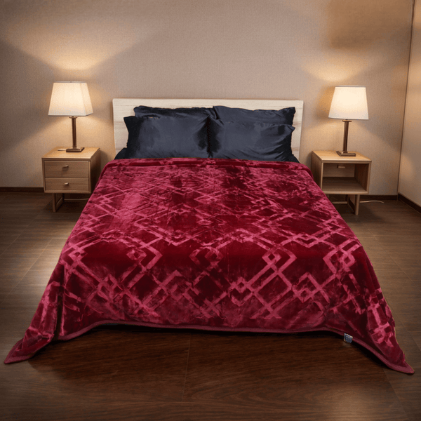 Moonlight Cloudy Bed Blanket-Merlot