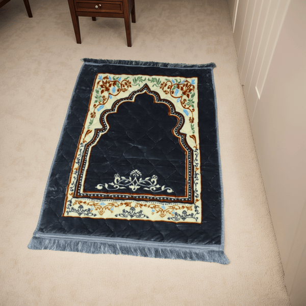 Mughal Janamaz Printed Prayer Mat- Moonstone