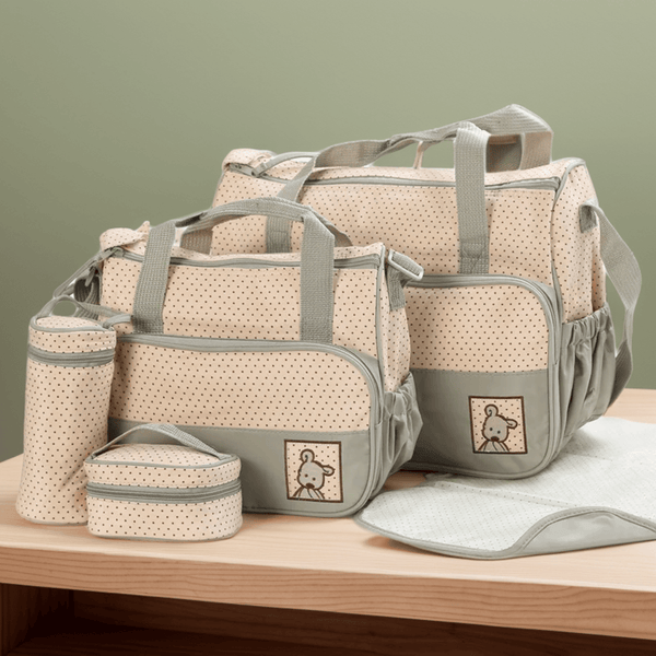 5-Piece Baby Diaper Bag Set- Green