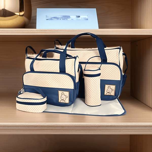 5-Piece Baby Diaper Bag Set- Blue