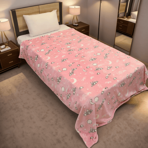 Supremo Single Flannel Blanket-Baby Pink